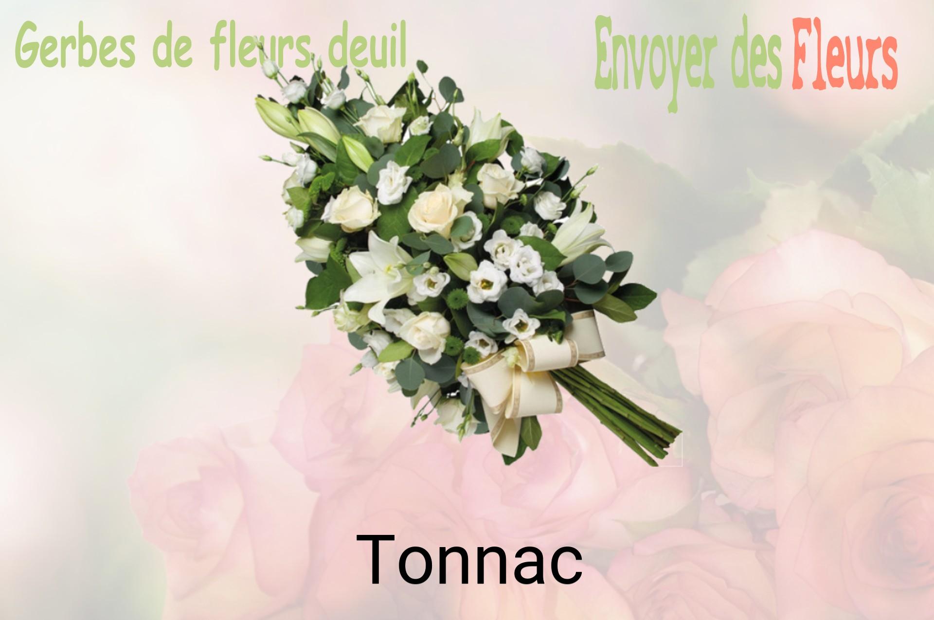 Gerbe de fleurs de deuil livrée à Tonnac